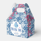 Blauwe Tegel Santorini Grieks/Spaans Baby shower Bedankdoosjes (Voorkant Zijde)