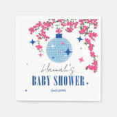 Blauwe Tegel Santorini Grieks/Spaans baby shower Servet (Voorkant)