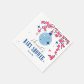 Blauwe Tegel Santorini Grieks/Spaans baby shower Servet (Hoek)