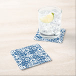 Blauwe Tegel Santorini Grieks / Spaans thema Kartonnen Onderzetters<br><div class="desc">Mediterraan Grieks musical blauw tegelgeïnspireerd Dancing Queen vrijgezellenfeest papier onderzetter.</div>