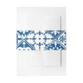 Blauwe Tegel Santorini Grieks / Spaans thema Uitnodigingen Wikkel (Voorkant Voorbeeld)