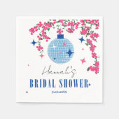 Blauwe tegel Santorini Griekse/ Spaanse thema brui Servet (Voorkant)