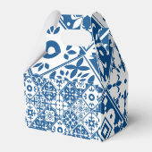 Blauwe tegel Santorini Mamma Mia dankfeestje Bedankdoosjes (Achterkant)