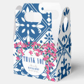 Blauwe tegel Santorini Mamma Mia dankfeestje Bedankdoosjes (Geopend)