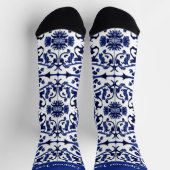 blauwe Tegel schilderen met aangepaste tekst voor Sokken (Top)