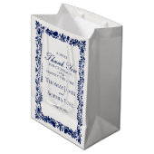 Blauwe Tegel Talavera Spaans Fiesta Huwelijksgunst Medium Cadeauzakje (Voorkant Gekanteld)