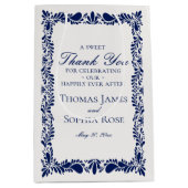 Blauwe Tegel Talavera Spaans Fiesta Huwelijksgunst Medium Cadeauzakje (Voorkant)