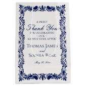 Blauwe Tegel Talavera Spaans Fiesta Huwelijksgunst Medium Cadeauzakje (Achterkant)