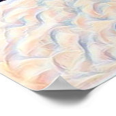 Blauwe Tegel textuur bloemenschilderij Poster (Hoek)