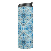 Blauwe tegel thermosbeker (Gedraaid links)