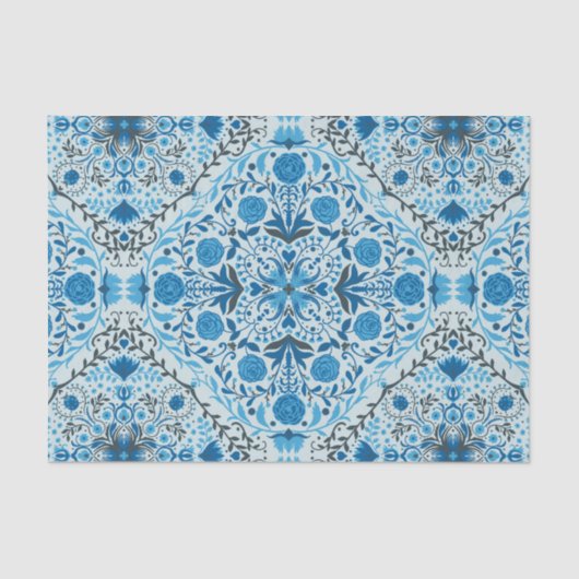 Blauwe tegel tissuepapier (Voorkant)