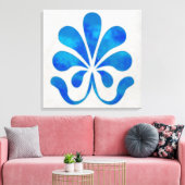 Blauwe tegel wand art. 24x24 canvas afdruk (Insitu (Woonkamer))