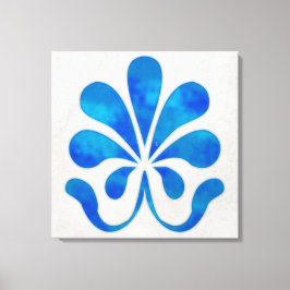 Blauwe tegel wand art. 24x24 canvas afdruk