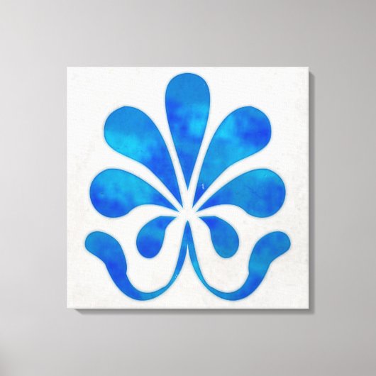 Blauwe tegel wand art. 24x24 canvas afdruk (Voorkant)