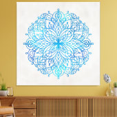 Blauwe tegel wand art. 40x40 canvas afdruk (Insitu (Woonkamer))