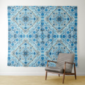 Blauwe tegel wandkleed (In Situ (horizontaal))