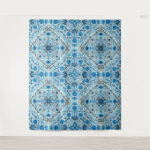 Blauwe tegel wandkleed (Voorkant)