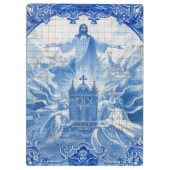 Blauwe tegelmozaïek van jesus, Portugal Klembord (Achterkant)