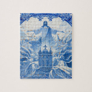 Blauwe tegelmozaïek van Jezus, Portugal Legpuzzel