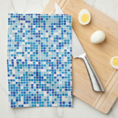 Blauwe tegels achtergrond theedoek (Quarter Fold)
