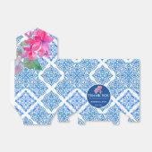 Blauwe Tegels Amalfi Bloemen Bruiloft Dank u Tas Bedankdoosjes (Uitgevouwen)