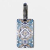 Blauwe tegels bagagelabel (Achterkant verticaal)