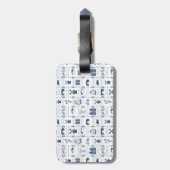 Blauwe tegels bagagelabel (Achterkant verticaal)