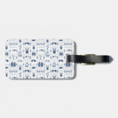 Blauwe tegels bagagelabel (Achterkant horizontaal)