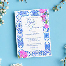 Blauwe Tegels Bougainvillea elegant baby shower
