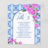 Blauwe Tegels Bougainvillea elegante tafelnummers (Voorkant)