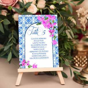 Blauwe Tegels Bougainvillea elegante tafelnummers