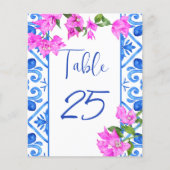 Blauwe tegels Bougainvillea Italiaans tabelnummers (Voorkant)
