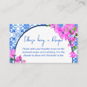 Blauwe Tegels Bougainvillea Mediterraans Receptenk Informatiekaartje (Voorkant)