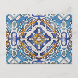 Blauwe tegels briefkaart