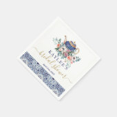 Blauwe tegels Bruidsdouche theedecoratie Servet (Hoek)