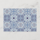 Blauwe tegels bruiloft Cadeau Registratie QR-code  Informatiekaartje (Achterkant)