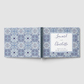 Blauwe tegels bruiloft gasten Boek aandenken (Volledig)