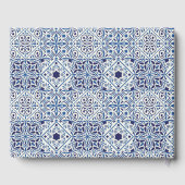 Blauwe tegels bruiloft gasten Boek aandenken (Achterkant)