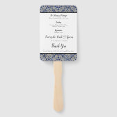 Blauwe Tegels Bruiloft Orde van Service Fan Handwaaier (Achterkant)