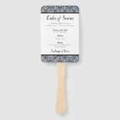 Blauwe Tegels Bruiloft Orde van Service Fan Handwaaier (Voorkant)