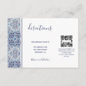 Blauwe tegels bruiloft Richting QR code invoegen k Informatiekaartje (Voorkant)