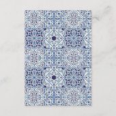 Blauwe tegels bruiloft Richting QR code invoegen k Informatiekaartje (Achterkant)