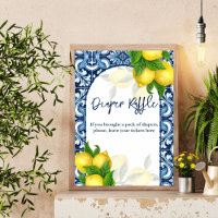 Blauwe tegels citroen Amalfi baby shower verloting