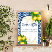 Blauwe tegels citroen Amalfi baby shower verloting Poster
