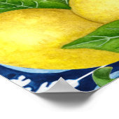 Blauwe tegels citroen Amalfi baby shower welkomstb Poster (Hoek)