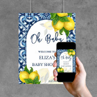 Blauwe tegels citroen Amalfi baby shower welkomstb