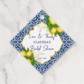 Blauwe tegels citroen Amalfi: Dank u wel Bedankjes Labels (Voorkant)