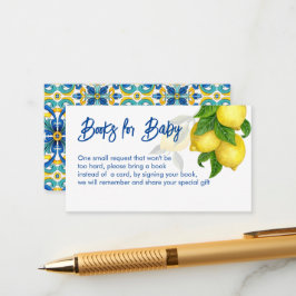 Blauwe tegels citroen Amalfi Positano boeken aanvr Informatiekaartje