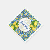 Blauwe tegels citroen Amalfi Positano bruidsdouche Servet (Hoek)