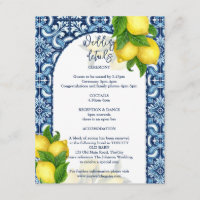 Blauwe tegels citroen Amalfi Positano huwelijksdet